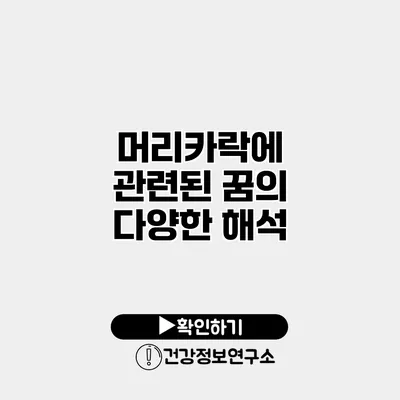 머리카락에 관련된 꿈의 다양한 해석