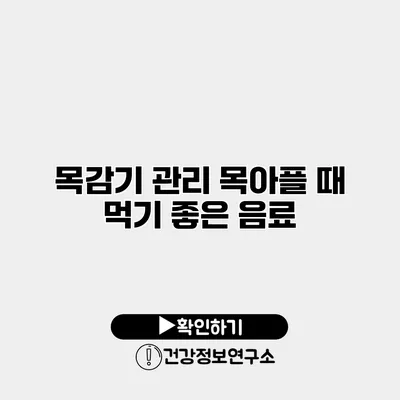 목감기 관리 목아플 때 먹기 좋은 음료