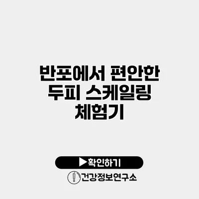 반포에서 편안한 두피 스케일링 체험기