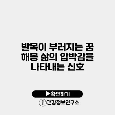 발목이 부러지는 꿈 해몽 삶의 압박감을 나타내는 신호