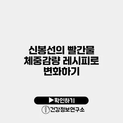 신봉선의 빨간물 체중감량 레시피로 변화하기