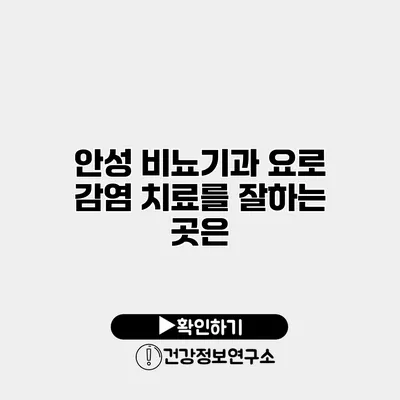안성 비뇨기과 요로 감염 치료를 잘하는 곳은?