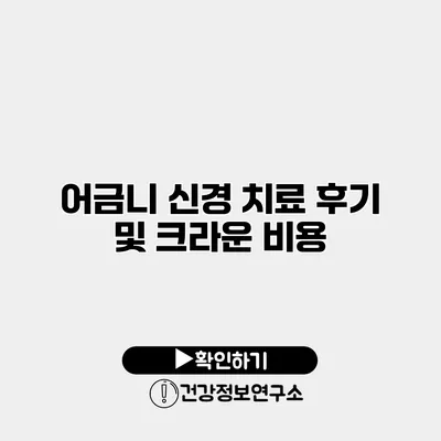 어금니 신경 치료 후기 및 크라운 비용