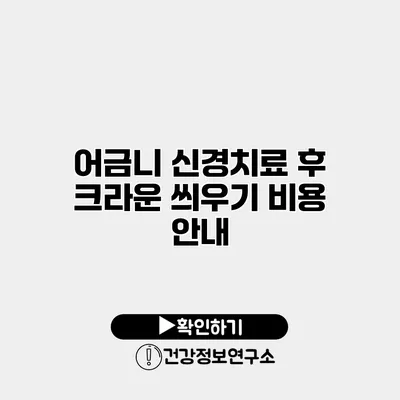 어금니 신경치료 후 크라운 씌우기 비용 안내