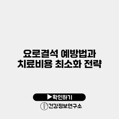 요로결석 예방법과 치료비용 최소화 전략