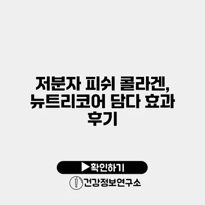 저분자 피쉬 콜라겐, 뉴트리코어 담다 효과 후기