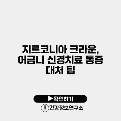 지르코니아 크라운, 어금니 신경치료 통증 대처 팁