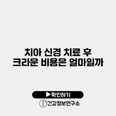 치아 신경 치료 후 크라운 비용은 얼마일까?