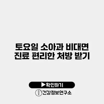 토요일 소아과 비대면 진료 편리한 처방 받기