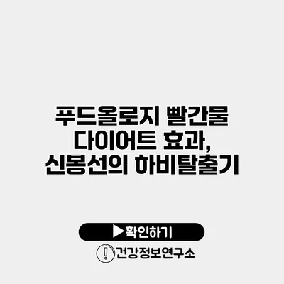 푸드올로지 빨간물 다이어트 효과, 신봉선의 하비탈출기