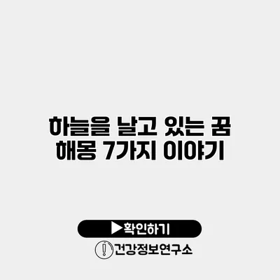하늘을 날고 있는 꿈 해몽 7가지 이야기