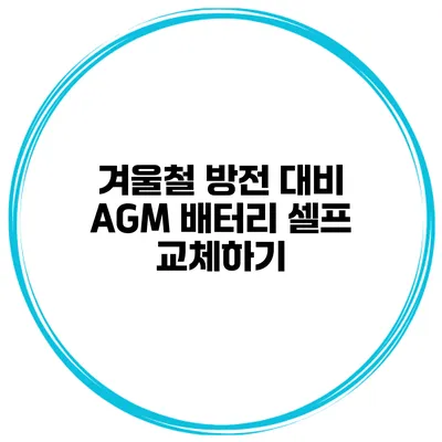 겨울철 방전 대비 AGM 배터리 셀프 교체하기