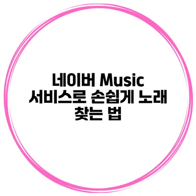네이버 Music 서비스로 손쉽게 노래 찾는 법