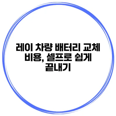 레이 차량 배터리 교체 비용, 셀프로 쉽게 끝내기