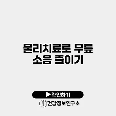 물리치료로 무릎 소음 줄이기