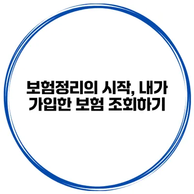 보험정리의 시작, 내가 가입한 보험 조회하기