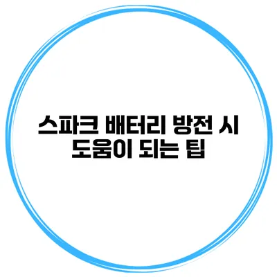 스파크 배터리 방전 시 도움이 되는 팁