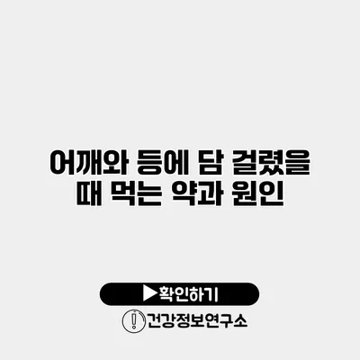 어깨와 등에 담 걸렸을 때 먹는 약과 원인