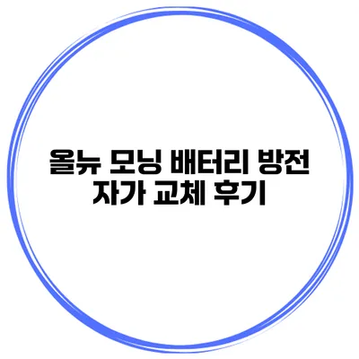 올뉴 모닝 배터리 방전 자가 교체 후기