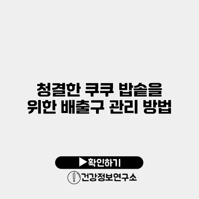 청결한 쿠쿠 밥솥을 위한 배출구 관리 방법