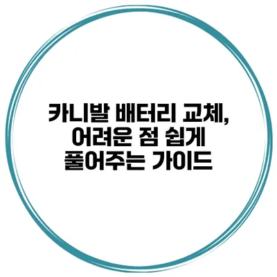 카니발 배터리 교체, 어려운 점 쉽게 풀어주는 가이드