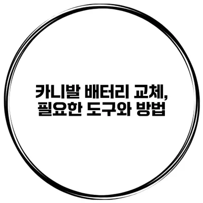 카니발 배터리 교체, 필요한 도구와 방법