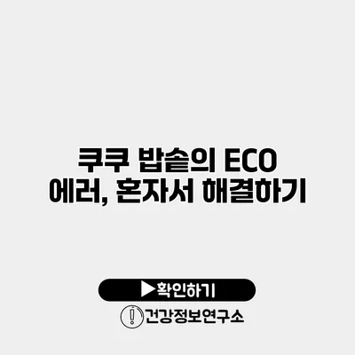 쿠쿠 밥솥의 ECO 에러, 혼자서 해결하기
