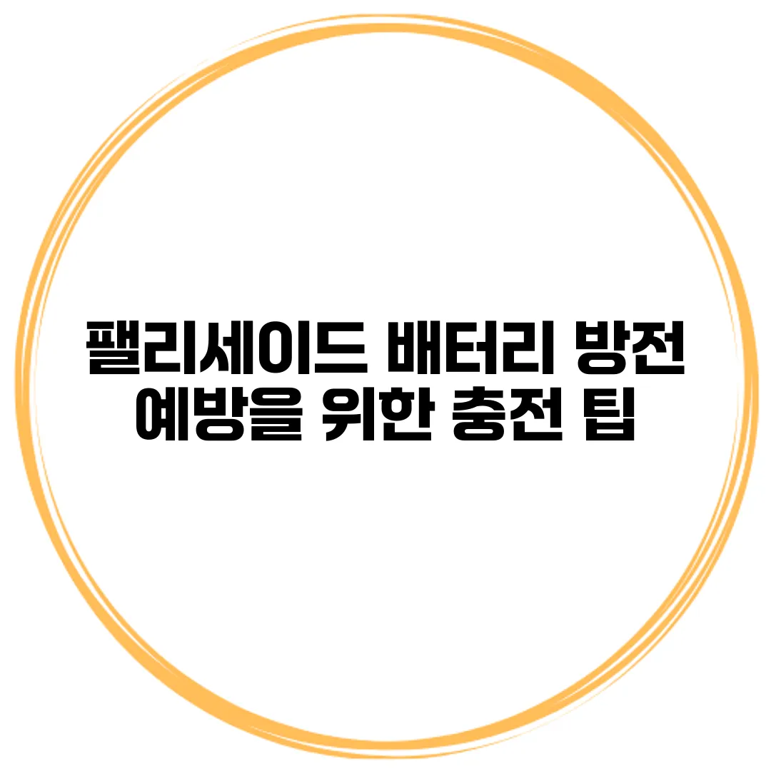 팰리세이드 배터리 방전 예방을 위한 충전 팁